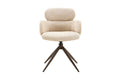 Chaise Roxane – noyer pivotant à 0 tissu beige