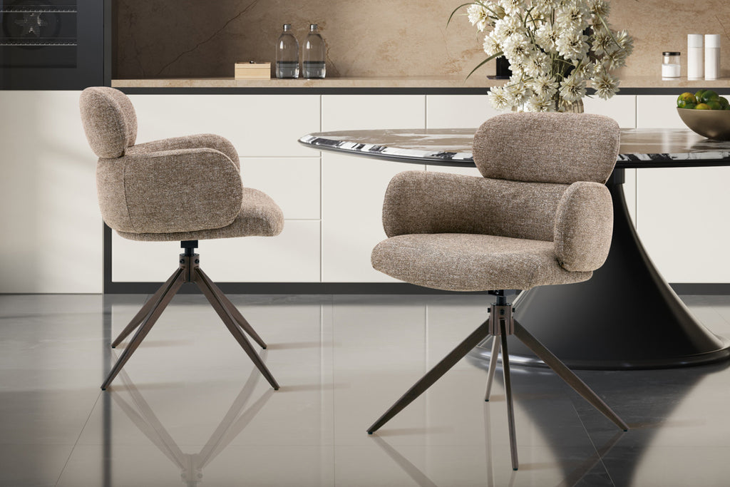 Lot de 2 chaises pivotantes Roxane – Poivre