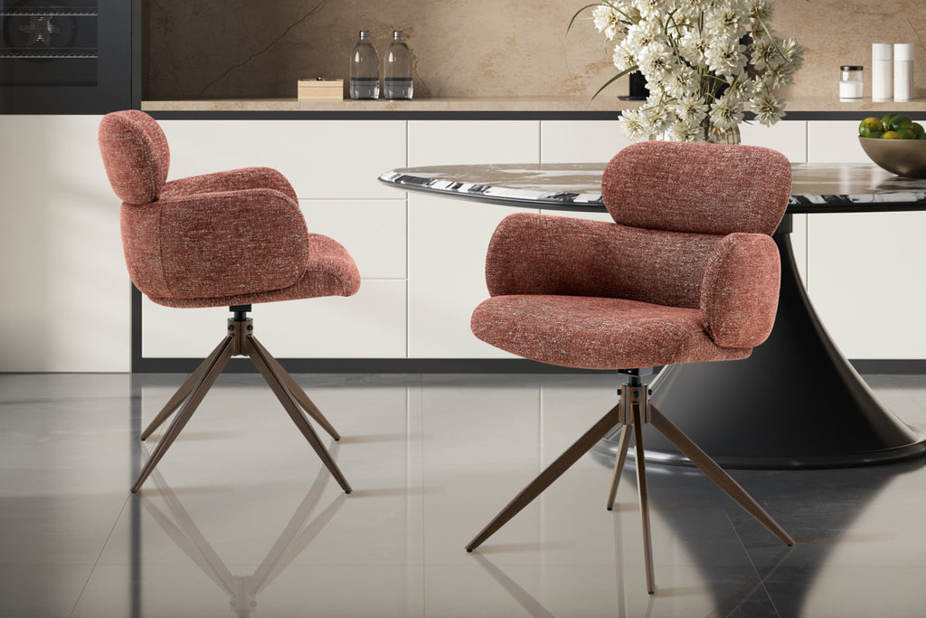 Lot de 2 chaises pivotantes Roxane – Rouille