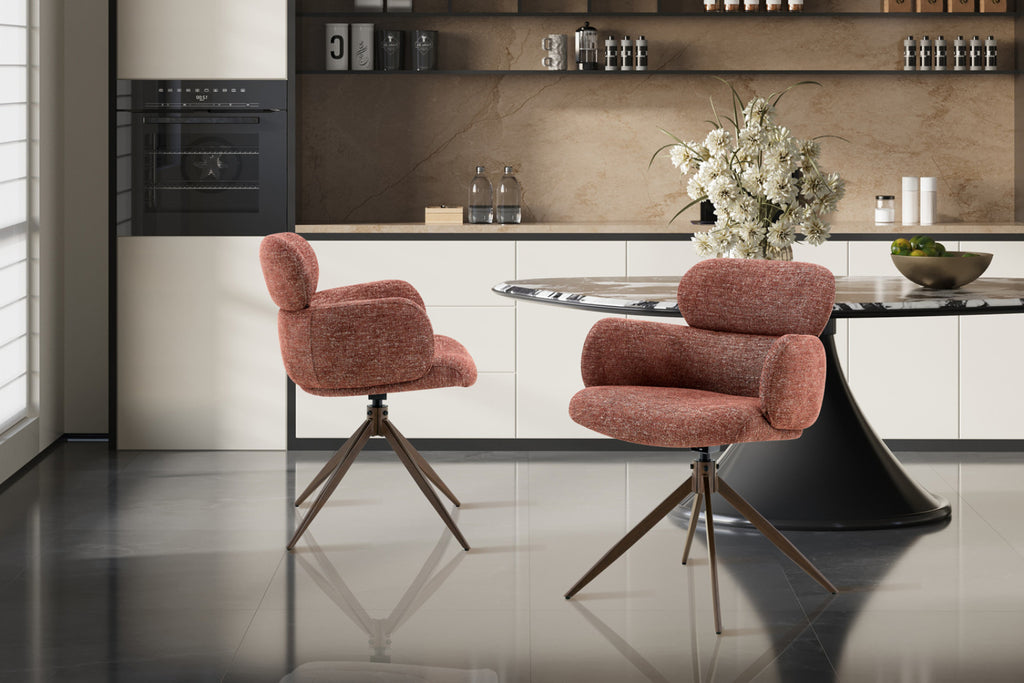 Lot de 2 chaises pivotantes Roxane – Rouille