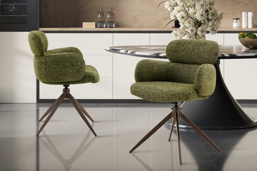 Lot de 2 chaises pivotantes Roxane – Vert