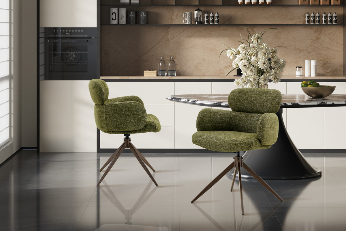 Lot de 2 chaises pivotantes Roxane – Vert