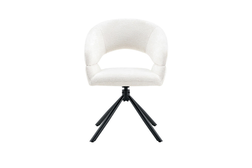 Chaise Amber – pivotant à 0 tissu miracle blanc
