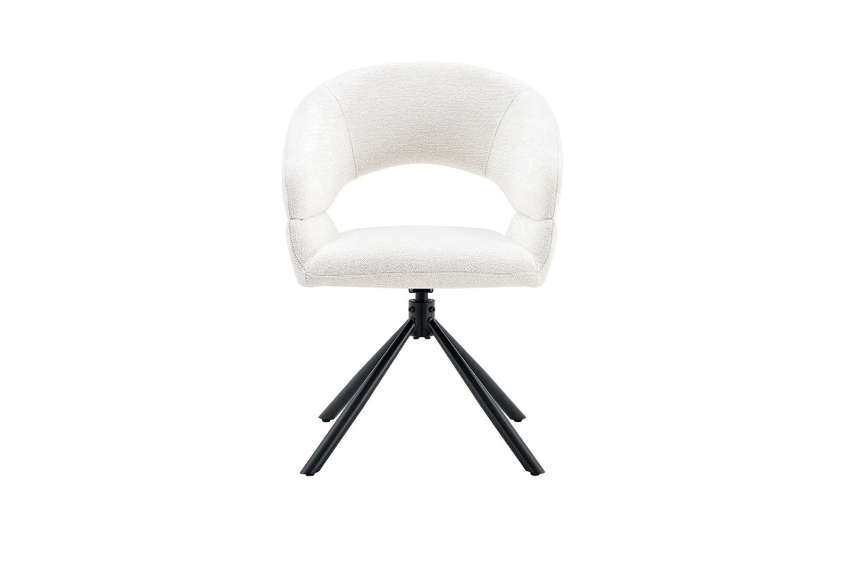 Chaise Amber – pivotant à 0 tissu miracle blanc