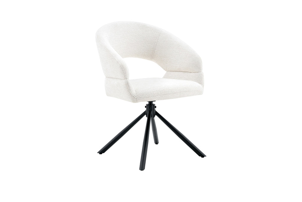 Chaise Amber – pivotant à 0 tissu miracle blanc