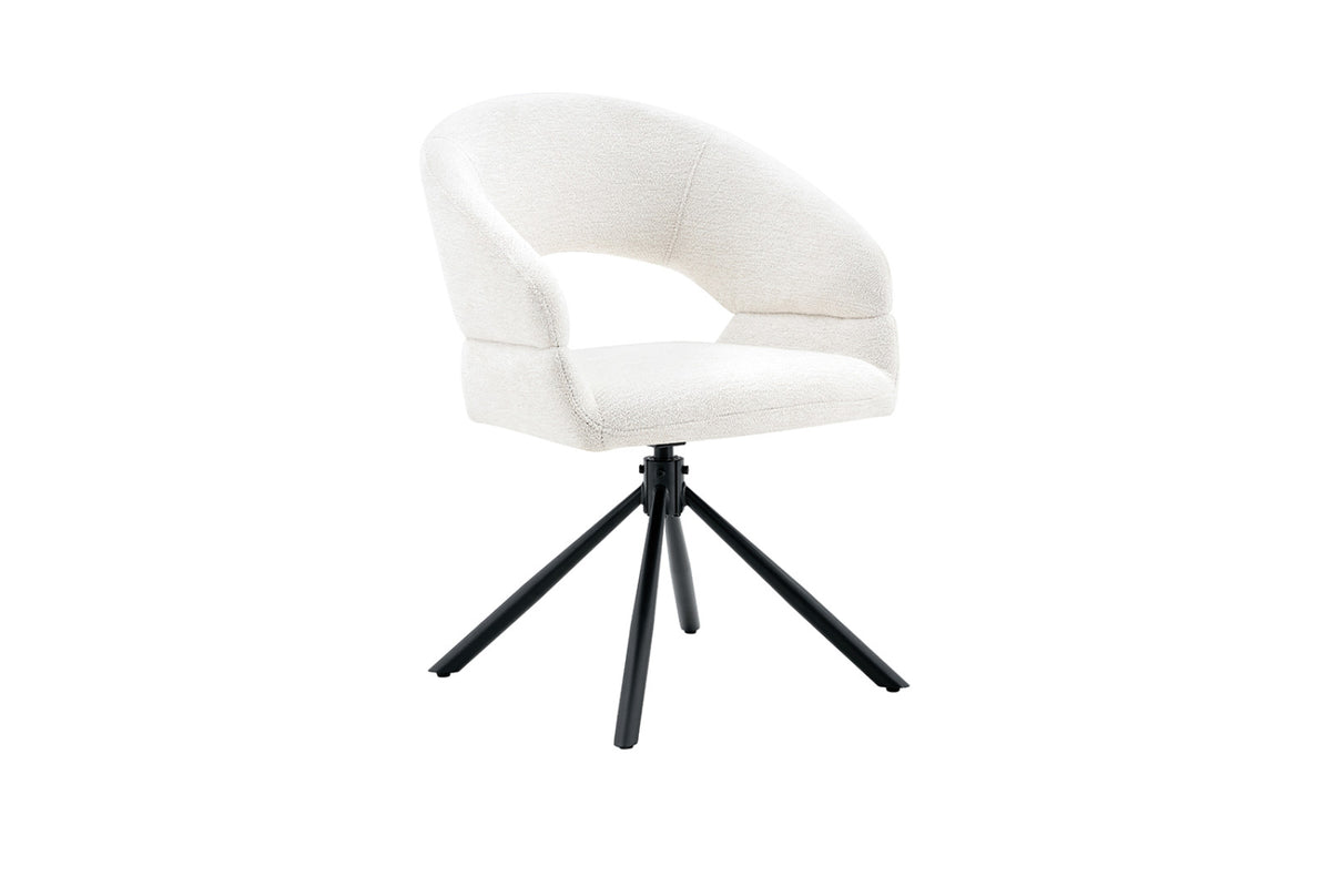 Chaise Amber – pivotant à 0 tissu miracle blanc