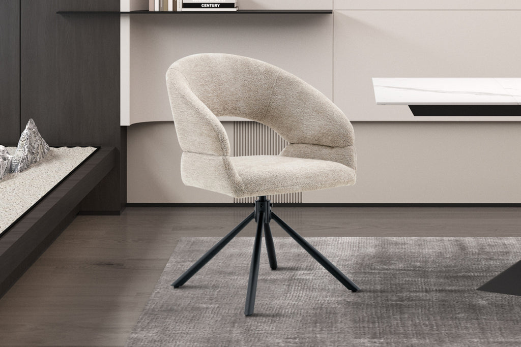 Chaise Amber – pivotant à 0 tissu miracle beige