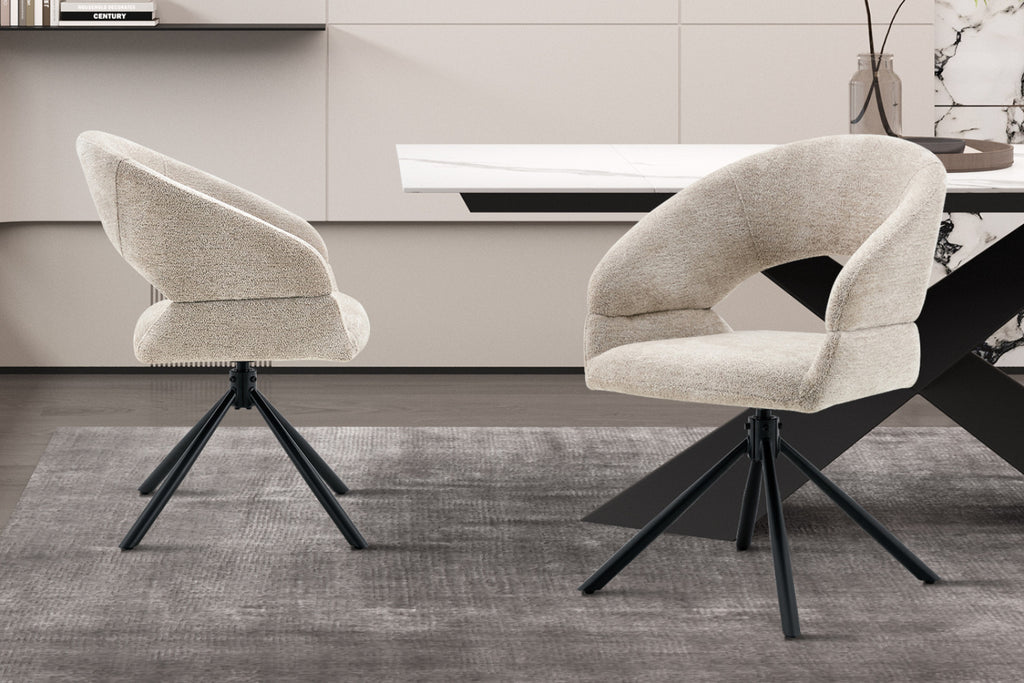 Chaise Amber – pivotant à 0 tissu miracle beige