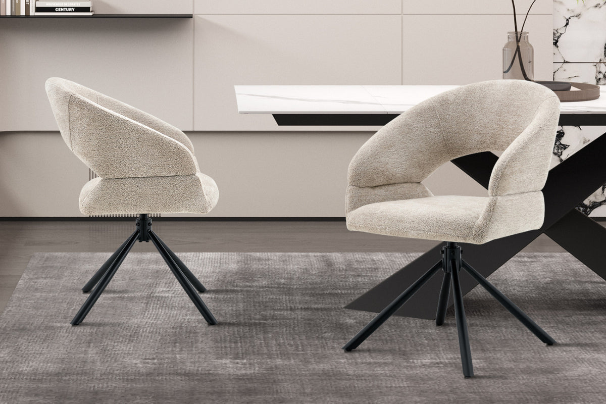 Chaise Amber – pivotant à 0 tissu miracle beige