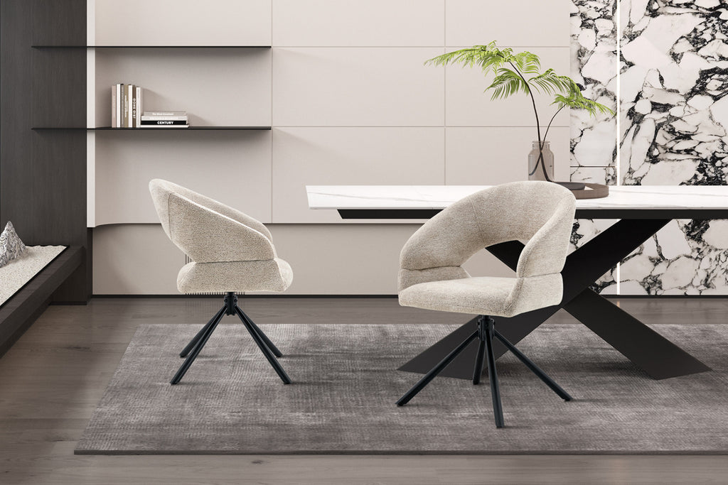 Chaise Amber – pivotant à 0 tissu miracle beige