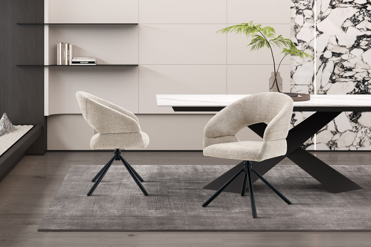 Chaise Amber – pivotant à 0 tissu miracle beige
