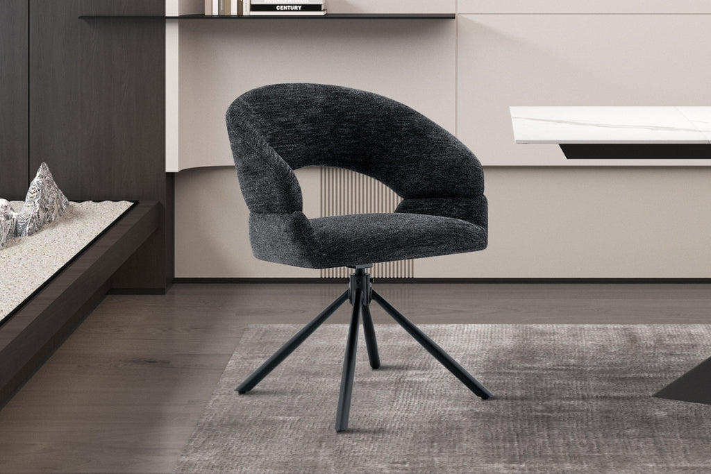 Lot de 2 chaises pivotantes Amber – Noir