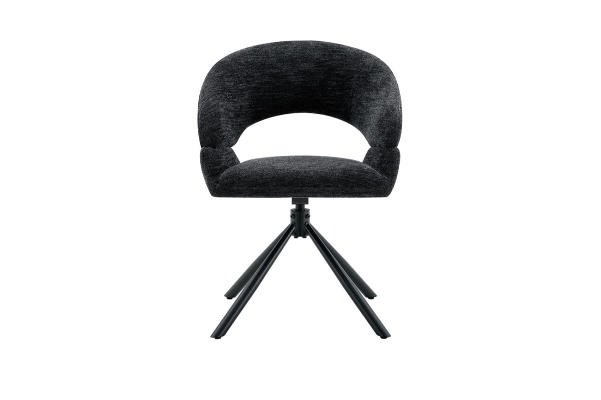 Chaise Amber – pivotant à 0 tissu miracle noir