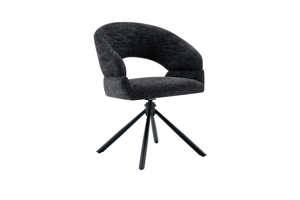 Lot de 2 chaises pivotantes Amber – Noir