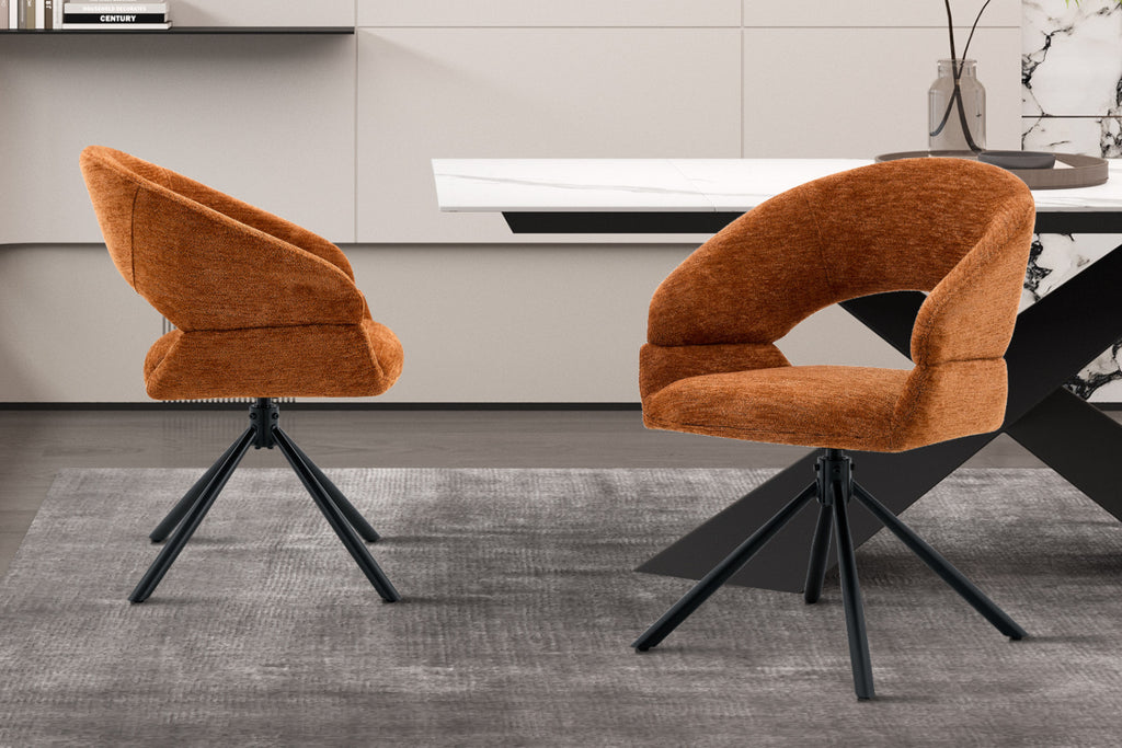 Lot de 2 chaises pivotantes Amber – Orange