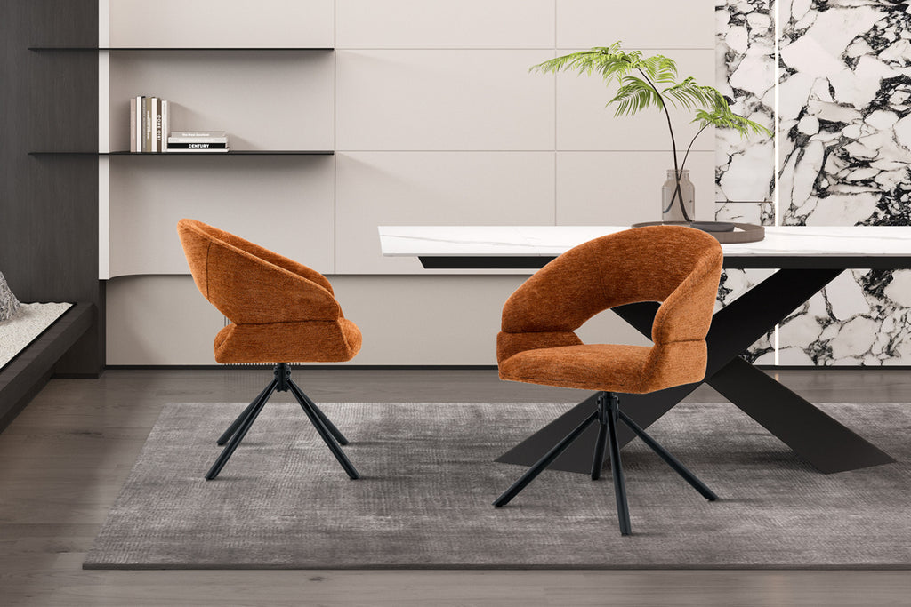 Lot de 2 chaises pivotantes Amber – Orange