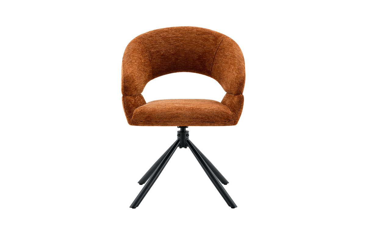 Chaise Amber – pivotant à 0 tissu miracle orange