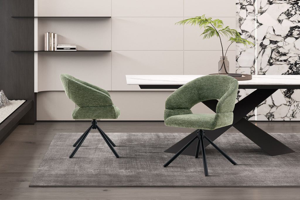 Lot de 2 chaises pivotantes Amber – Vert