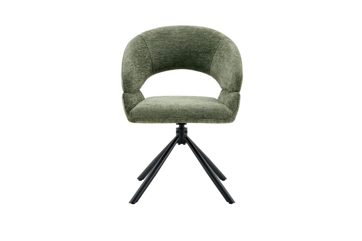 Chaise Amber – pivotant à 0 tissu miracle vert