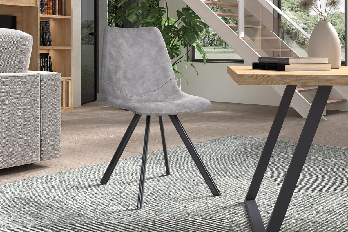 Lot de 2 chaises Emma – Gris foncé