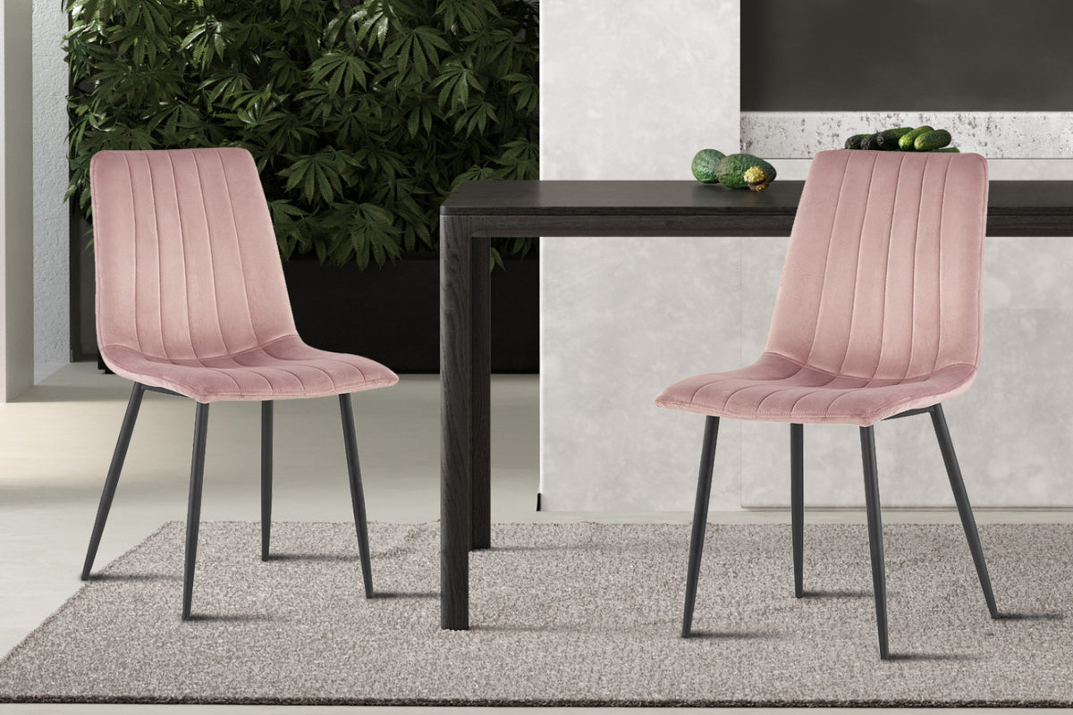 Chaise Willis – velours rose