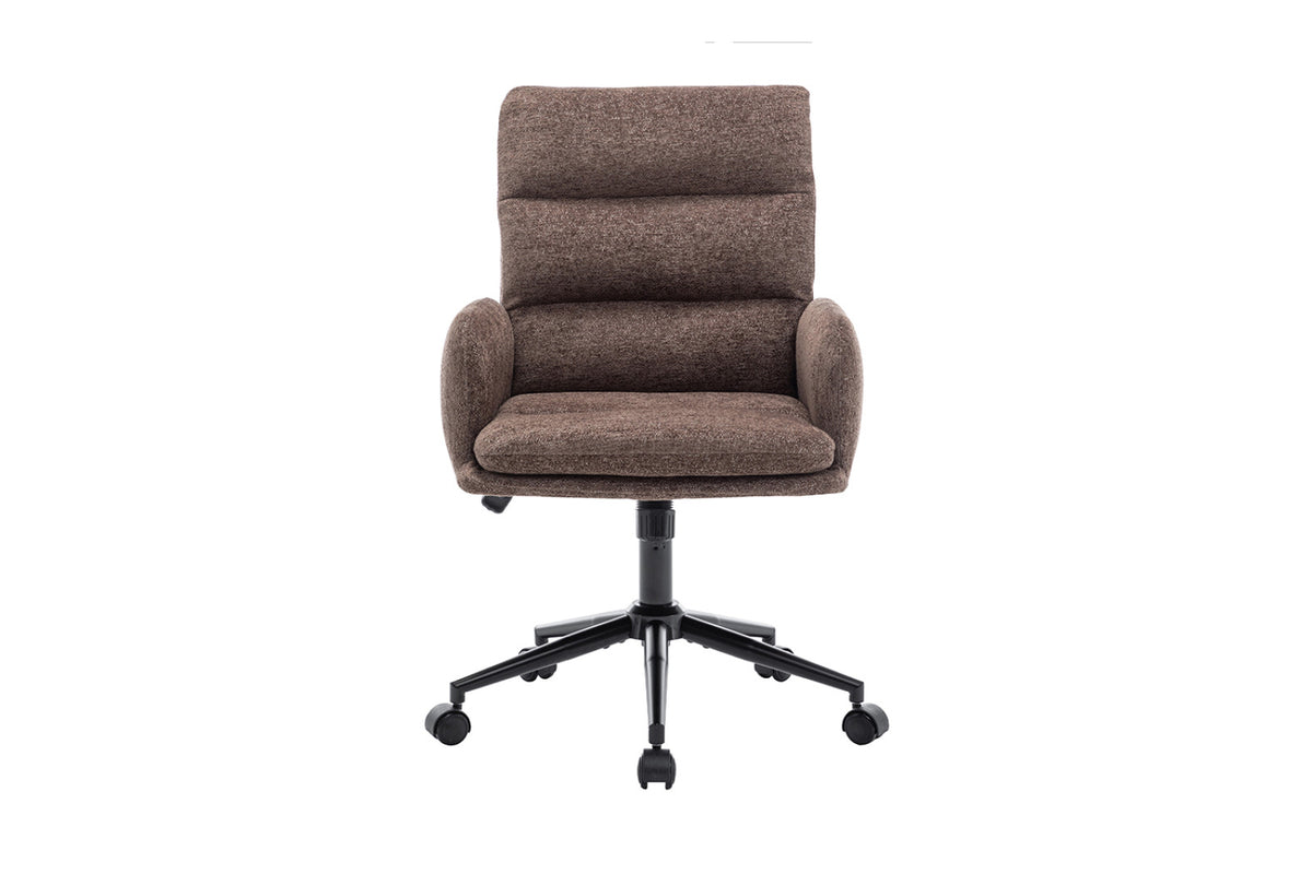 Chaise de bureau Aimé – tissu brun