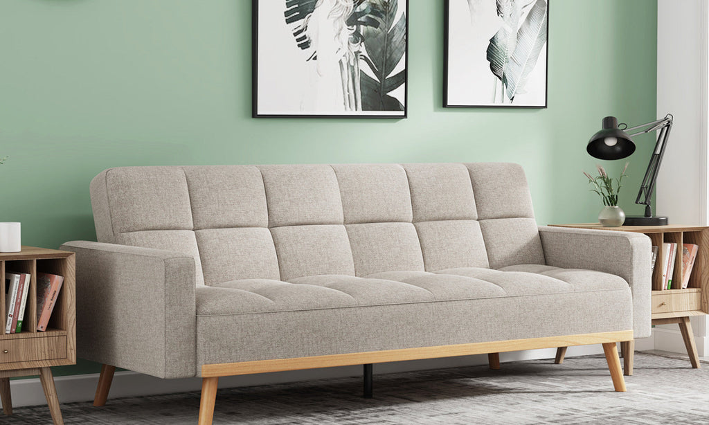Canapé-lit Adana – tissu beige