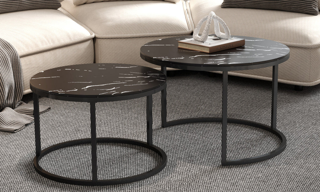Table basse Boston – Marbre noir – vue 2