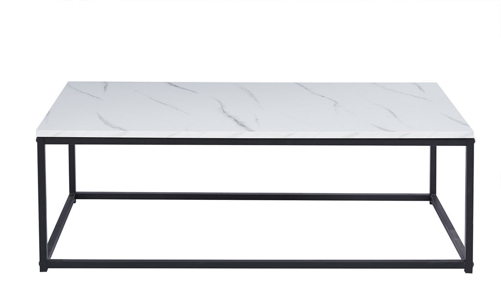 Table basse Dallas – décor marbre blanc