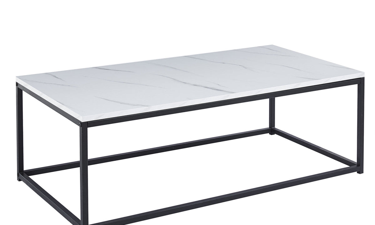 Table basse Dallas – décor marbre blanc