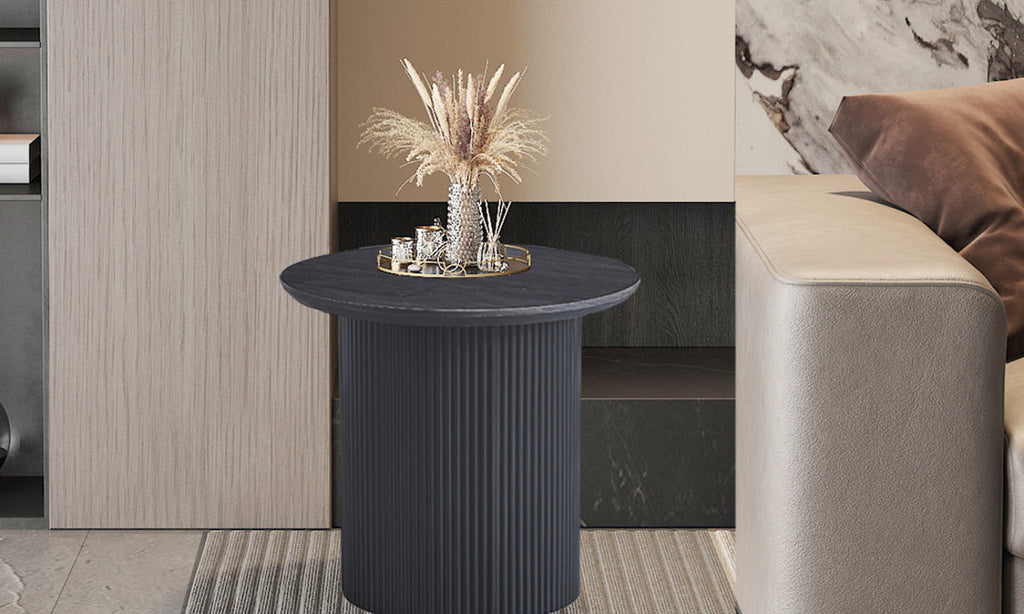Table basse Lagos – Brun foncé – Ronde Ø 50 cm