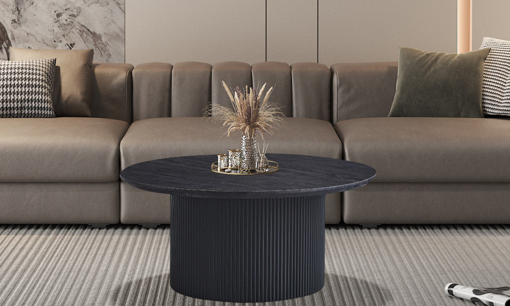 Table basse Lagos – Brun foncé – Ronde Ø 80 cm