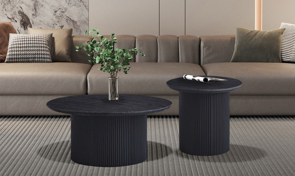 Table basse Lagos – Brun foncé – Ronde Ø 80 cm