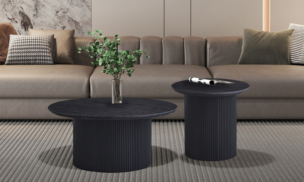 Table basse Lagos – Brun foncé – Ronde Ø 80 cm