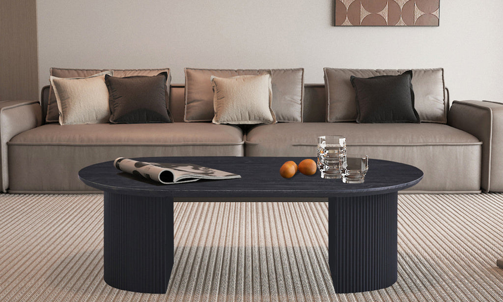 Table basse Lagos – Brun foncé – Ovale 120 × 70 cm