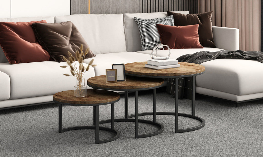 Table basse Arnod – set de 3 bois de manguier