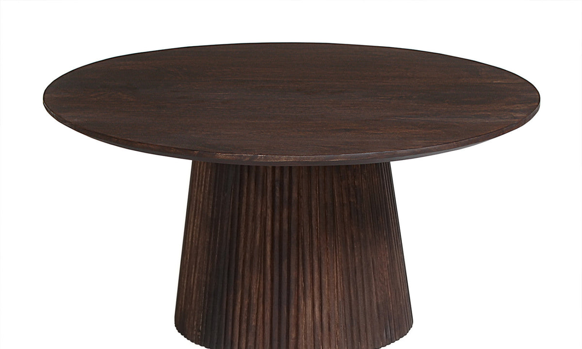 Table basse Miguel – ronde bois de manguier brun foncé – 80 cm