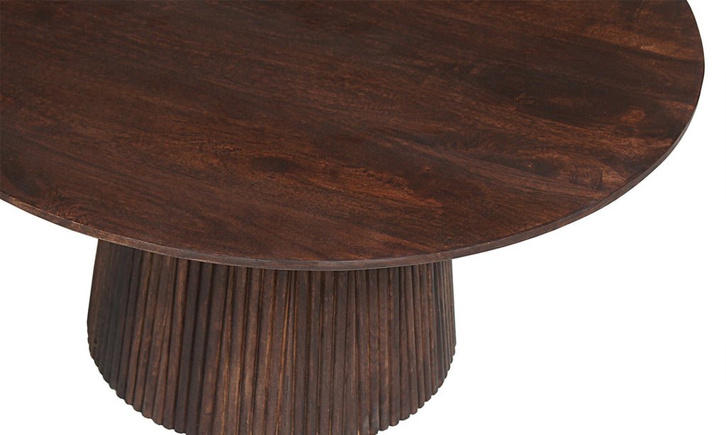 Table basse Miguel – Brun foncé – Ronde Ø 80 cm