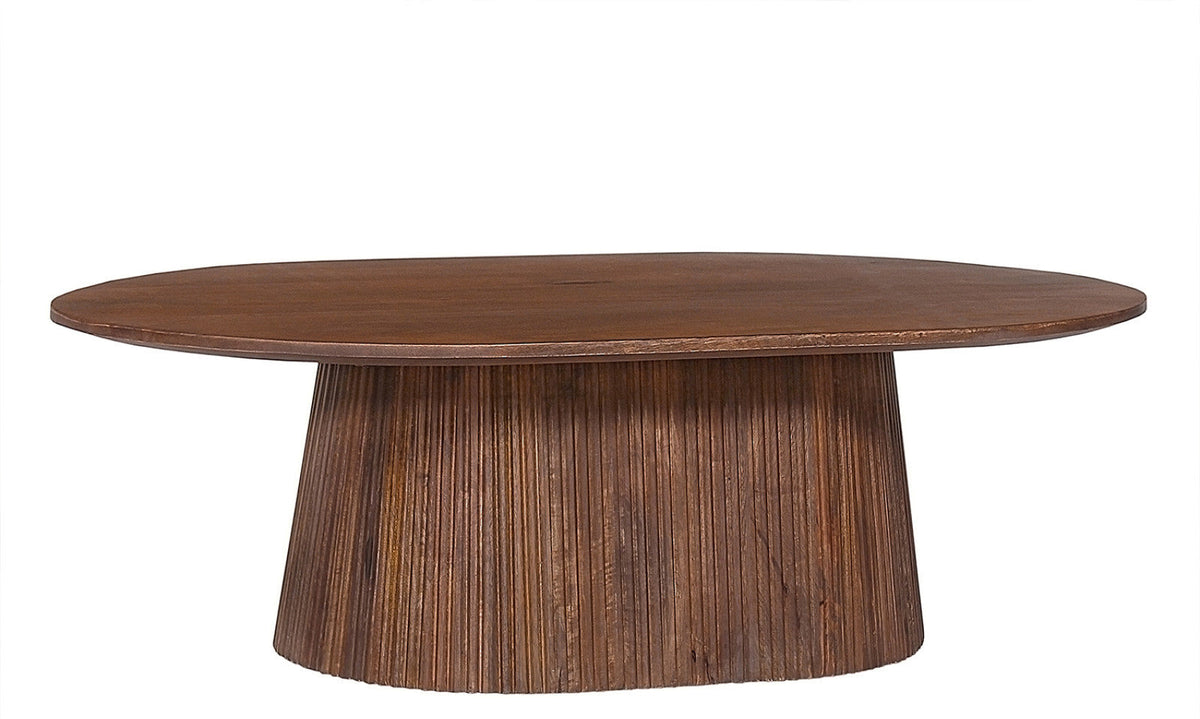 Table basse Miguel – ovale bois de manguier brun clair – 120 cm