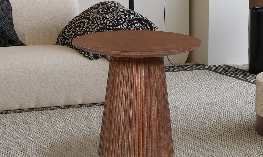 Table basse Miguel – Brun clair – Ronde Ø 50 cm