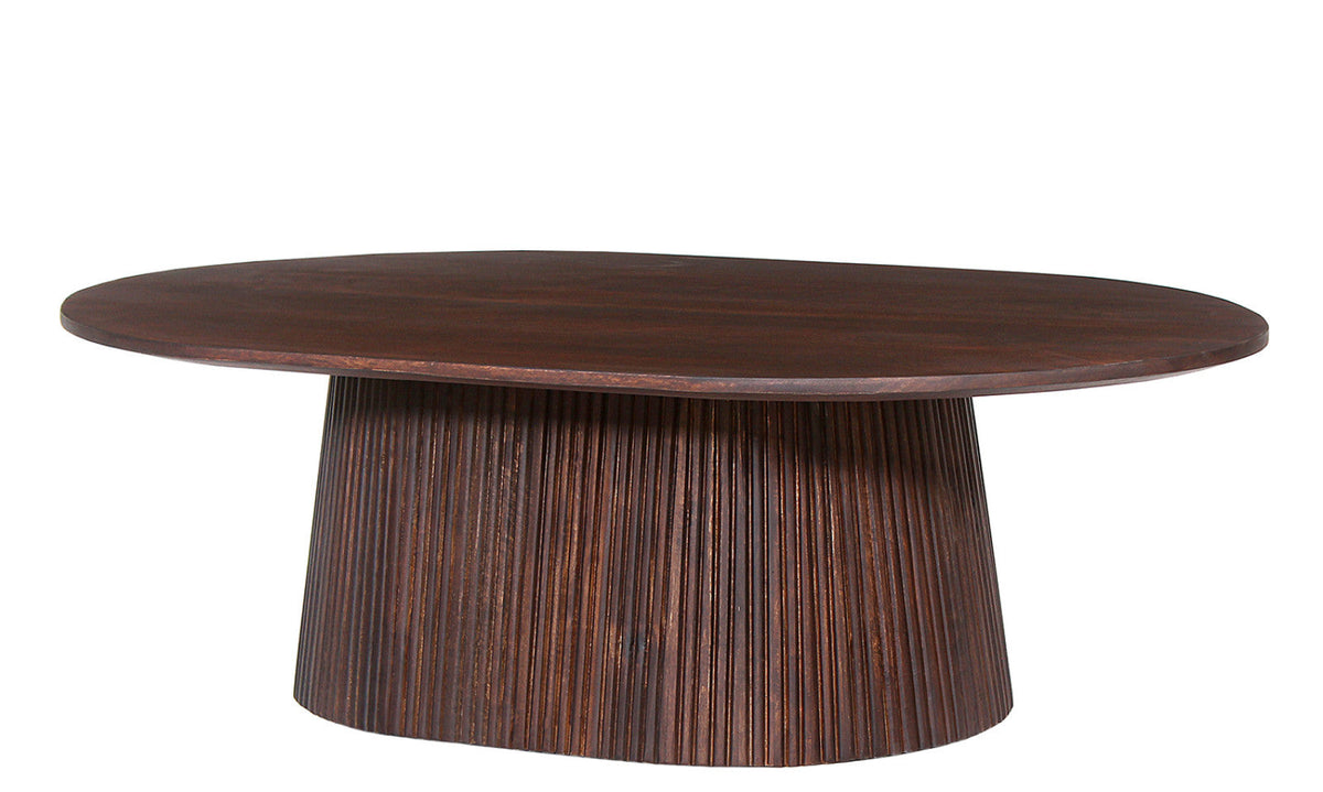 Table basse Miguel – ovale bois de manguier brun foncé – 120 cm