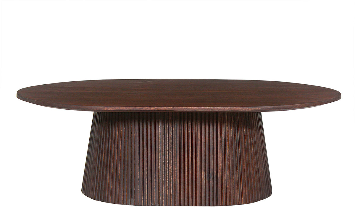 Table basse Miguel – Brun foncé – Ovale 120 × 70 cm