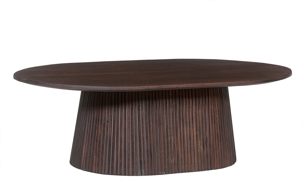 Table basse Miguel – Brun foncé – Ovale 120 × 70 cm