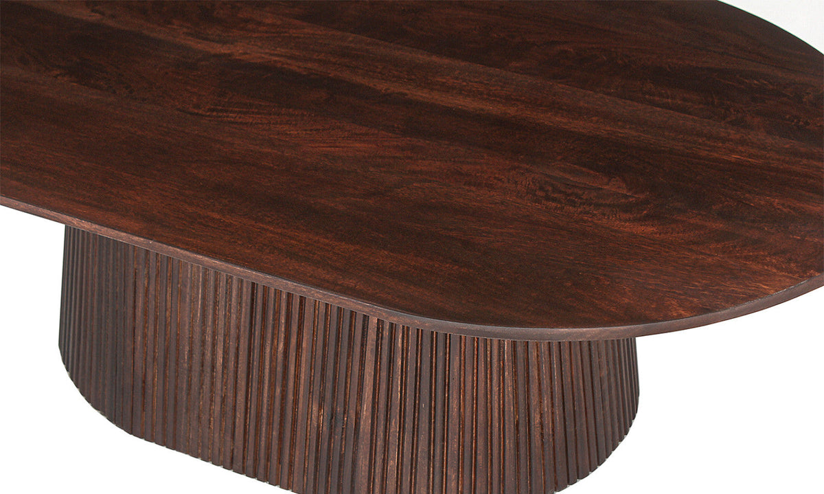 Table basse Miguel – Brun foncé – Ovale 120 × 70 cm