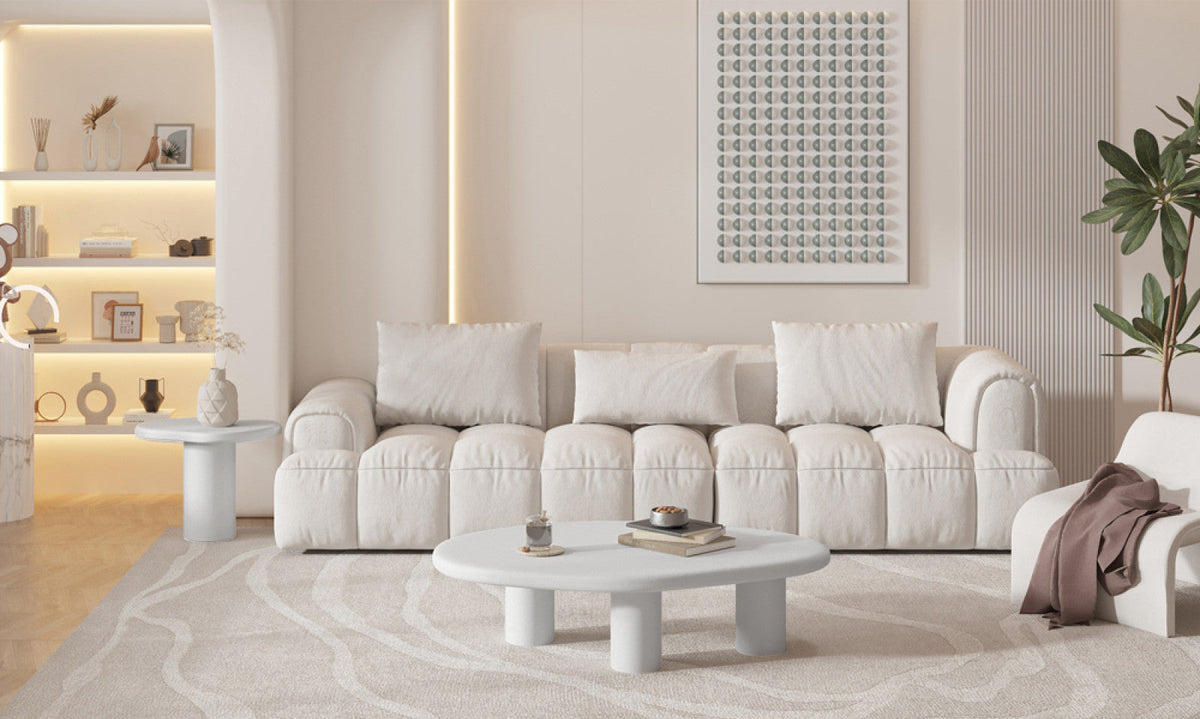 Table basse Tavira – ciment ecru – 120 cm