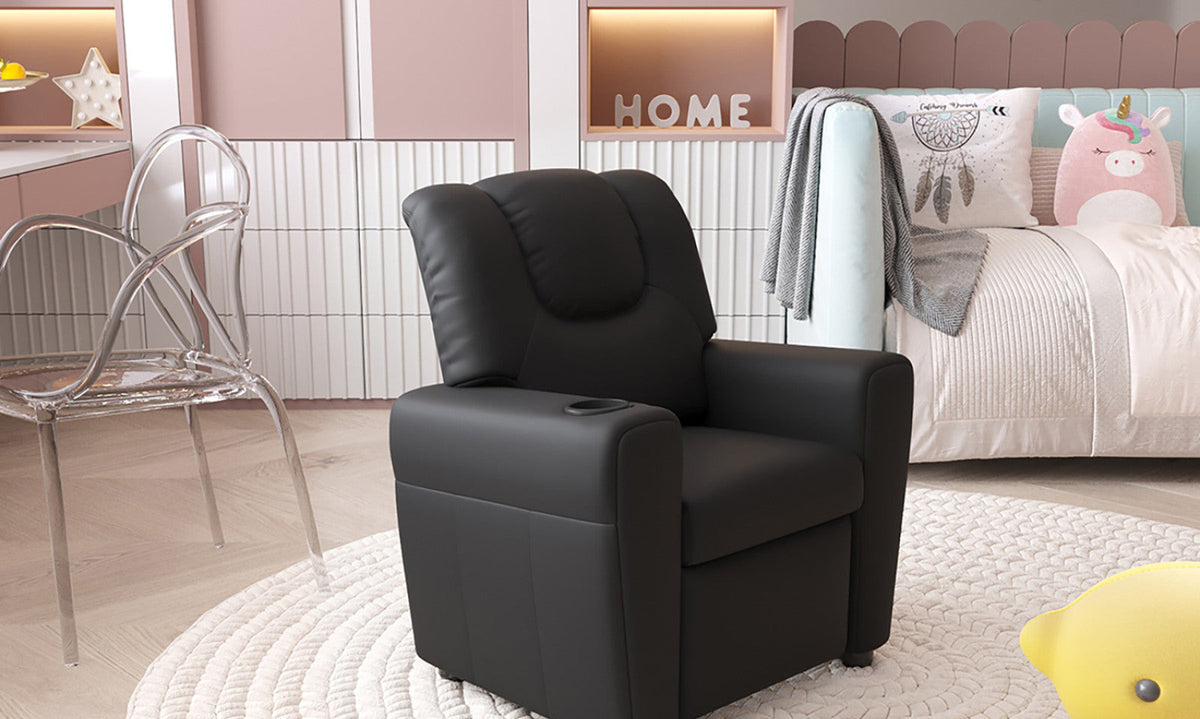 Mini-fauteuil relax Renée – relevable manuellement noir
