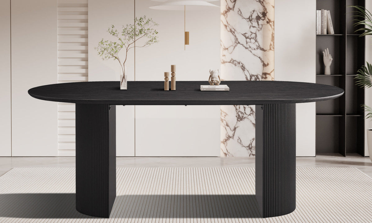 Table Lagos – Brun foncé – Ovale 200 × 100 cm