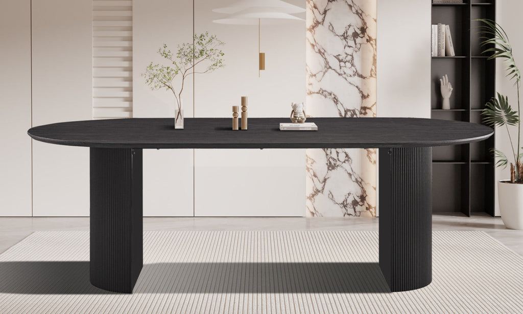 Table Lagos – Brun foncé – Ovale 220 × 110 cm