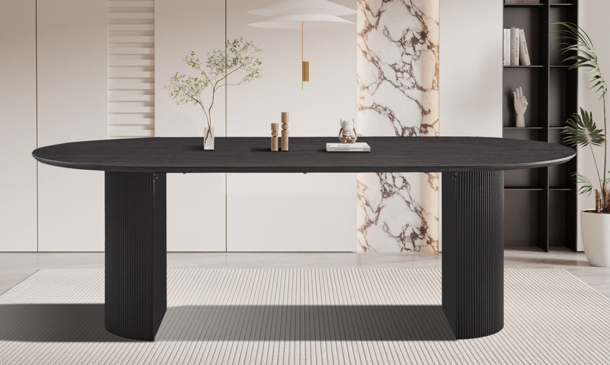 Table Lagos – Brun foncé – Ovale 220 × 110 cm