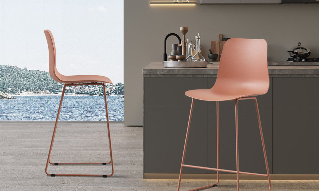 Lot de 2 chaises de comptoir Marie – Terracotta